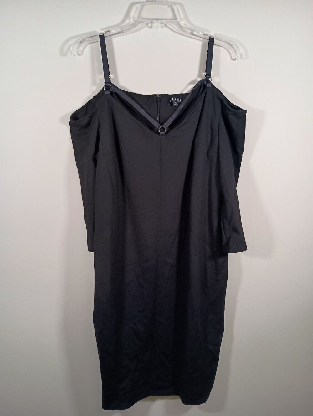 REBEL WILSON x Angels Black Strappy Off-Shoulder Stretch Dress Plus Size 2X